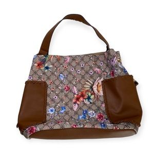Boutique Floral & Cognac Purse